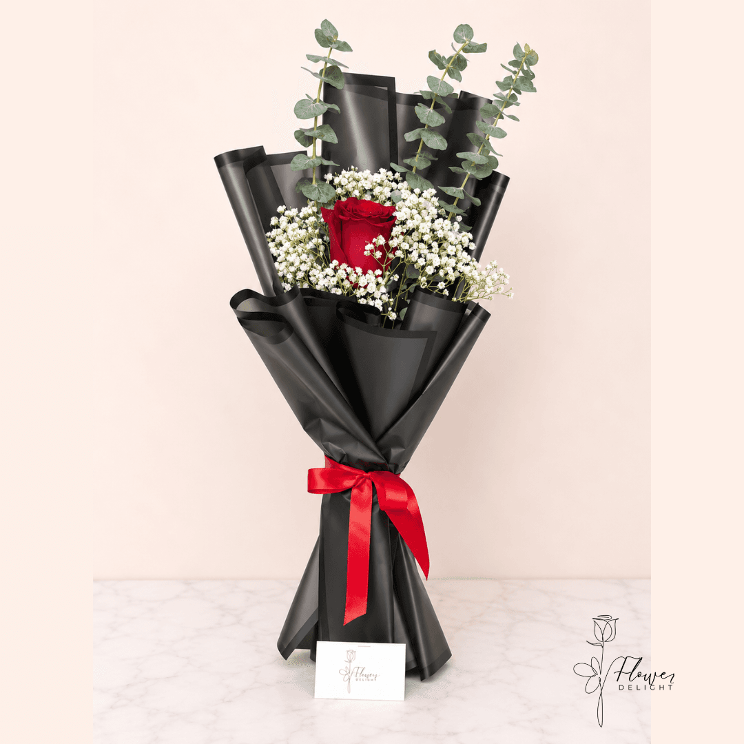 Single Red Rose Bouquet by Flower Delight