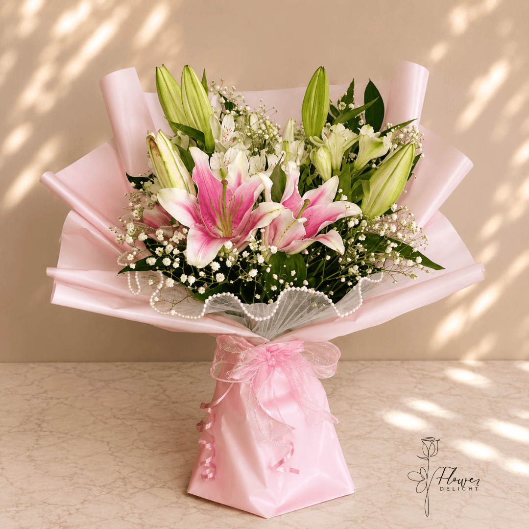 Pink Lily Bouquet by Flower Delight